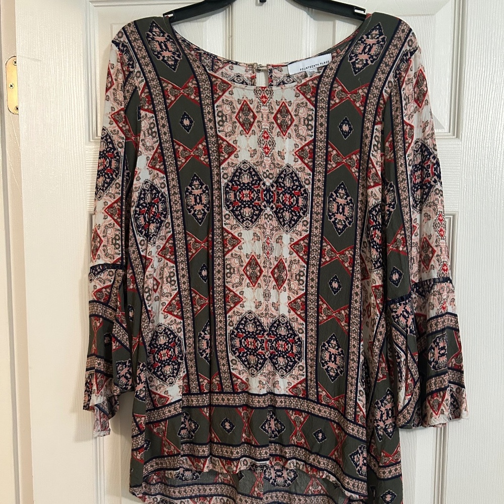Geometric pattern blouse